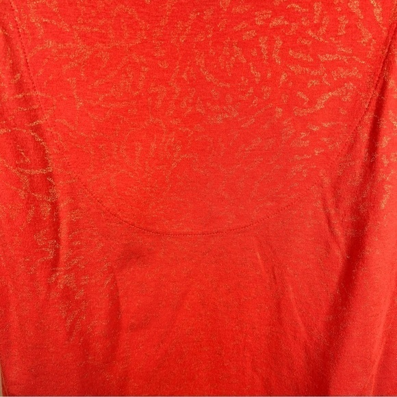 Small Dana Buchman Peach Gold Shimmer Top Sleeveless Stretch 4 6 Cap Sleeve - Picture 5 of 9